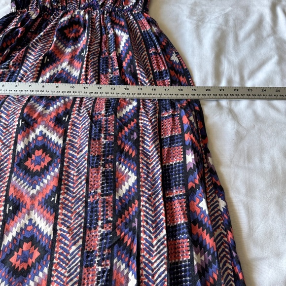 Angie Women's Sleeveless Babydoll Aztec Maxi Dress Spaghetti Strap Small Boho - Picture 13 of 16